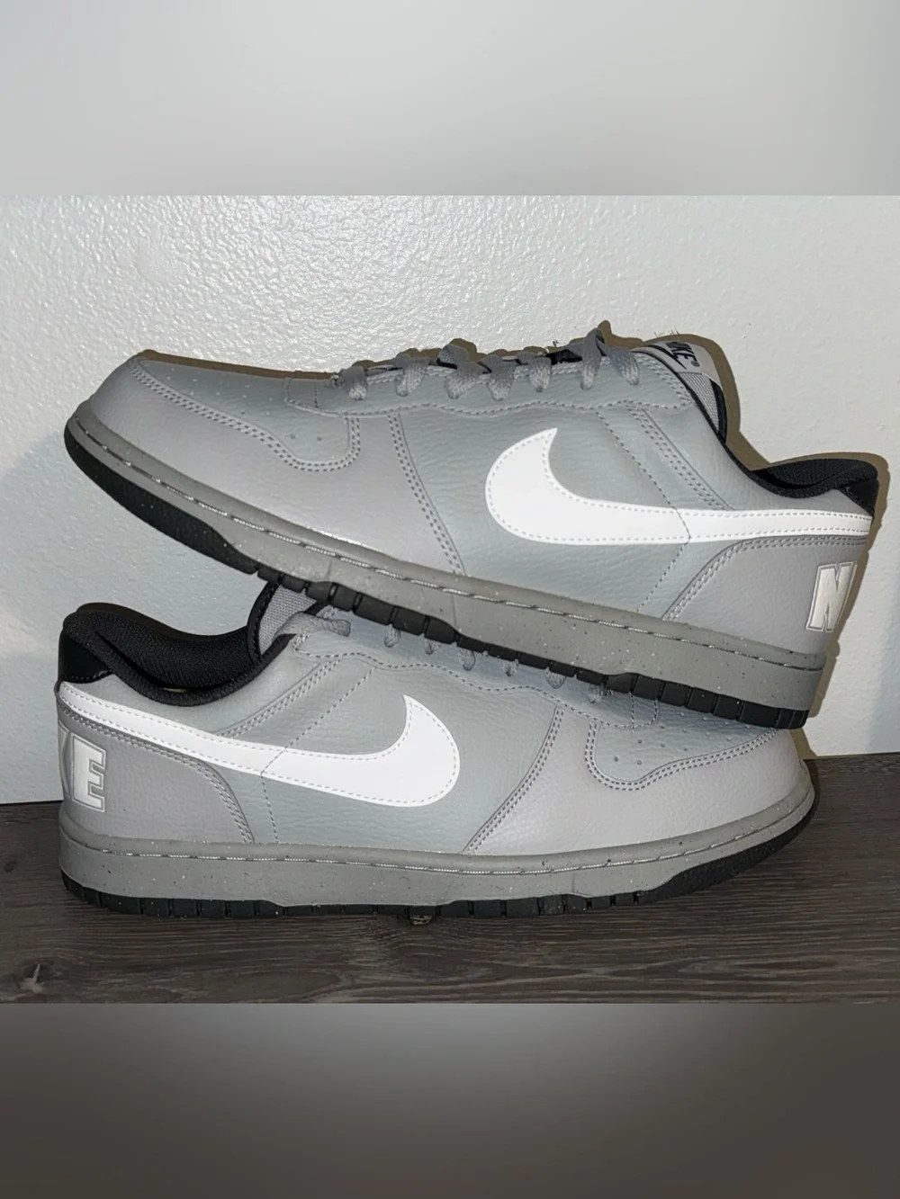 Nike Men’s Big Nike Low Shoes, Size 10M, Light Grey/Summit White, New In Box
